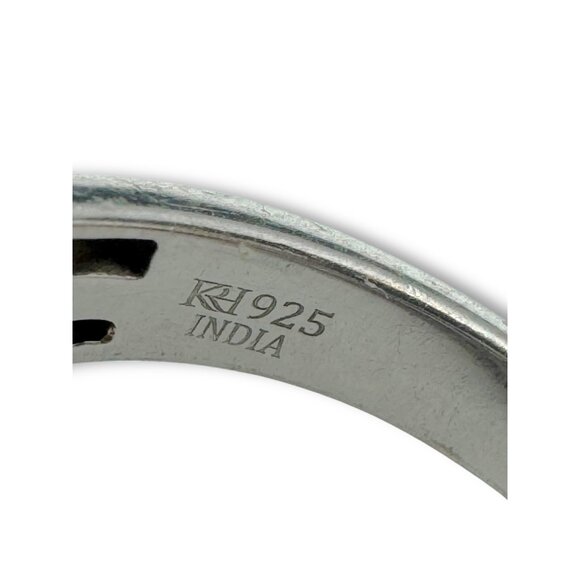 KRH Sterling Silver Oval Turquoise White Spinel Ring Size 7.5 - Picture 3 of 13